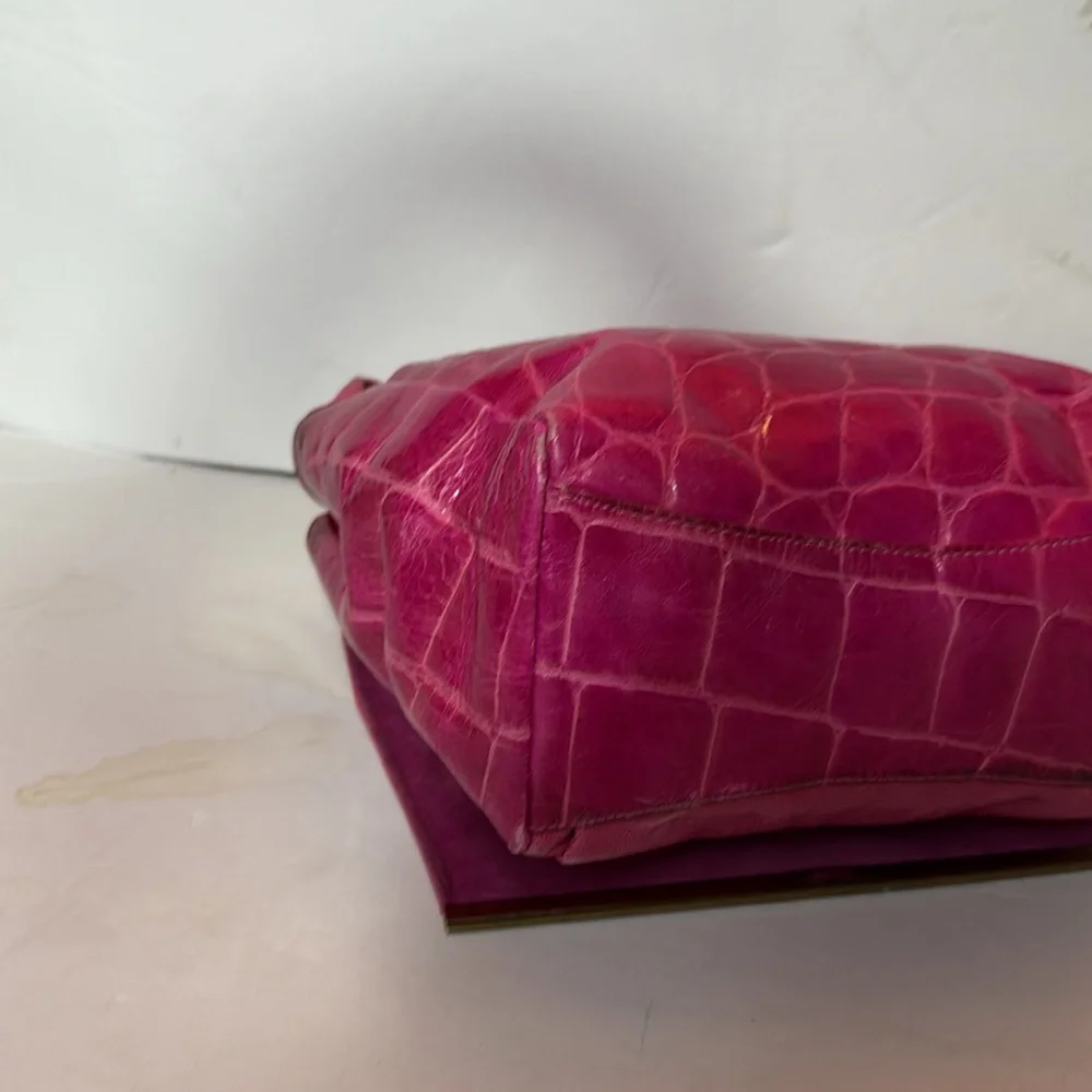 Sharif vintage Pink crocodile pattern Handbag - Picture 5 of 12